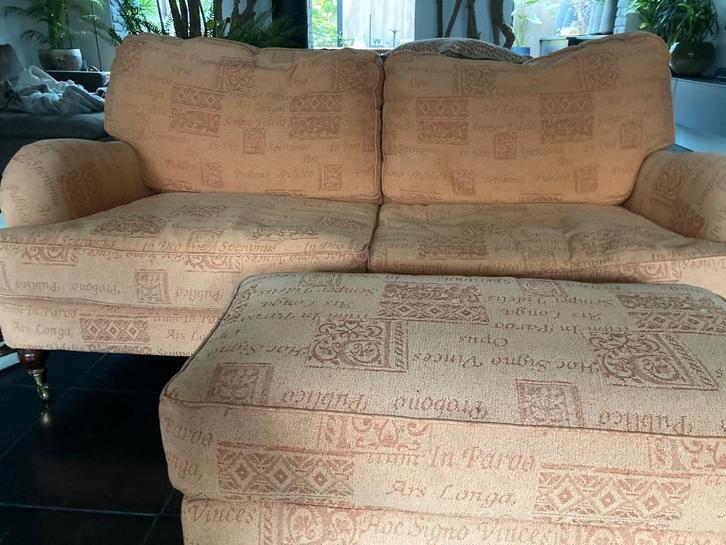 2-persoonszetel met voetenbank, Huis en Inrichting, Zetels | Zetels, Zo goed als nieuw, Rechte bank, Tweepersoons, 150 tot 200 cm