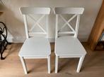 2 witte stoelen - Ikea, Huis en Inrichting, Stoelen, Ophalen