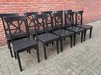 Stoelen Ikea Ingolf zwart 10 stuks, Huis en Inrichting, Ophalen, Gebruikt, Zwart, Vijf, Zes of meer stoelen