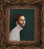 "Portret van een jong meisje" Schilderij, Antiek en Kunst, Kunst | Schilderijen | Modern, Verzenden