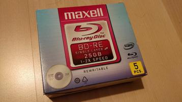 Maxell 5 Blu-ray Disc BD-RE réinscriptible 25 Go vitesse 1-2