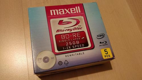 Maxell 5 Blu-ray Disc BD-RE rewritable 25Gb 1-2x speed., Computers en Software, Beschrijfbare discs, Nieuw, Blu-ray, Herschrijfbaar