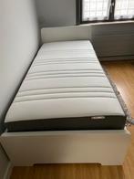 Wit eenpersoonsbed, Huis en Inrichting, Slaapkamer | Bedden, 90 cm, Eenpersoons, Wit, Zo goed als nieuw