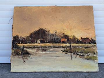 huile sur toile paysage signe beschikbaar voor biedingen