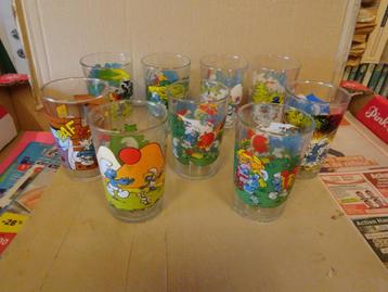 9 Smurfenglazen - PEYO beschikbaar voor biedingen
