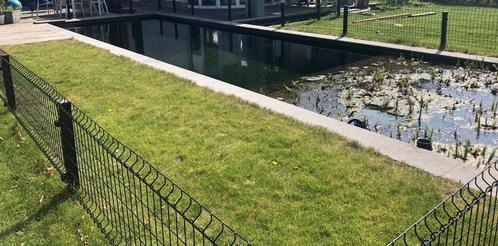 Omheining 3D paneel staal (zwart) van 55,11m lengte en 0,64m, Tuin en Terras, Tuinhekken en Hekwerk, Gebruikt, Sierhekwerk, Overige materialen