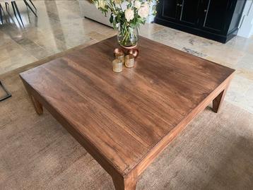 Salontafel massief teak, Huis en Inrichting, Tafels | Salontafels, Ophalen, Zo goed als nieuw