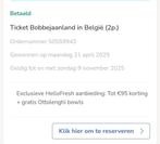 Iemand interesse voor 2 tickets bobbejaanland ? Geldig tot 9, Tickets en Kaartjes