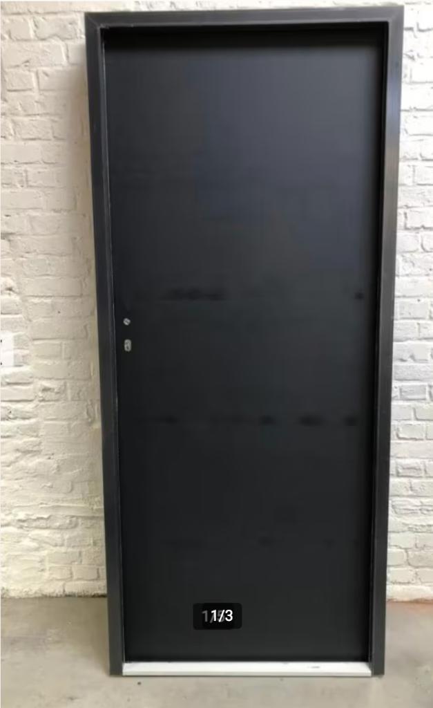 buitendeur metaal antraciet, Doe-het-zelf en Bouw, Deuren en Vliegenramen, Gebruikt, Buitendeur, Metaal, Ophalen