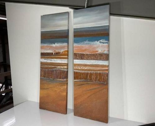 KOPPEL SCHILDERIJEN H180CM H.WAGNER-HARMS GEMENGDE TECHNIEK, Antiek en Kunst, Kunst | Schilderijen | Modern, Ophalen