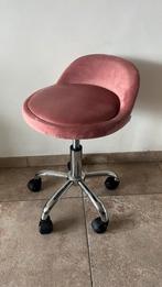 Kruk velvet roze, Huis en Inrichting, Ophalen, In hoogte verstelbaar, Zo goed als nieuw