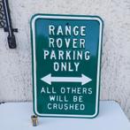 RANGE ROVER PARKING ONLY USA GEËMAILLEERD NAAMPLAATJE, Verzamelen, Ophalen of Verzenden, Gebruikt, Reclamebord