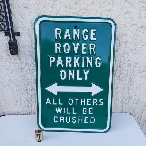 RANGE ROVER PARKING ONLY USA GEËMAILLEERD NAAMPLAATJE, Verzamelen, Merken en Reclamevoorwerpen, Gebruikt, Reclamebord, Ophalen of Verzenden