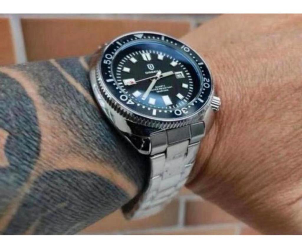 Qingxia 6672 Turtle Captain Willard NIEUW heren horloge, Handtassen en Accessoires, Sporthorloges, Nieuw, Zilver, Waterdicht, Ophalen of Verzenden