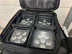 Set 4x led batterij  uplighters 6x18w. Kompleet met tas., Enlèvement, Neuf