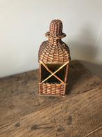 Brocante muziek fles in rotan origineel en uniek, Antiek en Kunst, Ophalen of Verzenden