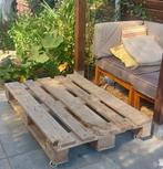 Tuintafel gemaakt van Europalet met wieltjes (120x80x21), Ophalen, Gebruikt