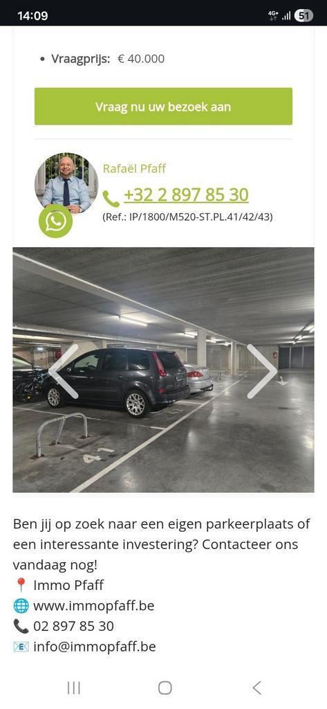 3 places de parking souterraines Vilvorde PRIX NÉGOCIABLE, Immo, Garages & Places de parking