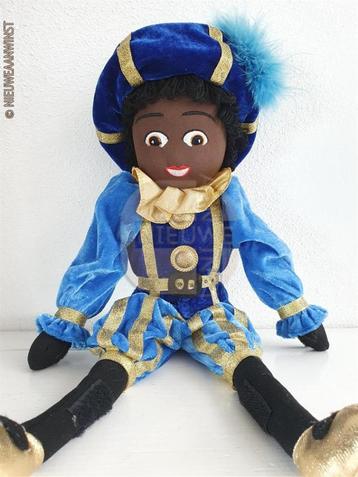 Authentieke etalage zwarte Piet pop - 45cm, blauw disponible aux enchères