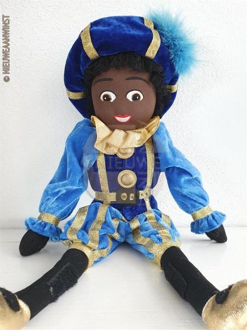 Authentieke etalage zwarte Piet pop - 45cm, blauw, Divers, Saint-Nicolas, Envoi