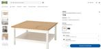IKEA salontafel HEMNES, 50 tot 100 cm, Vierkant, Zo goed als nieuw, IKEA