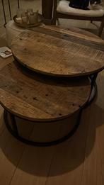 2 eiken salontafels die kunnen in elkaar schuiven, Ophalen, 50 tot 100 cm, Nieuw, 50 tot 100 cm