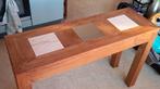 Houten console, 2 marmeren vierkantjes/1 spiegelvierkant, ma, Ophalen