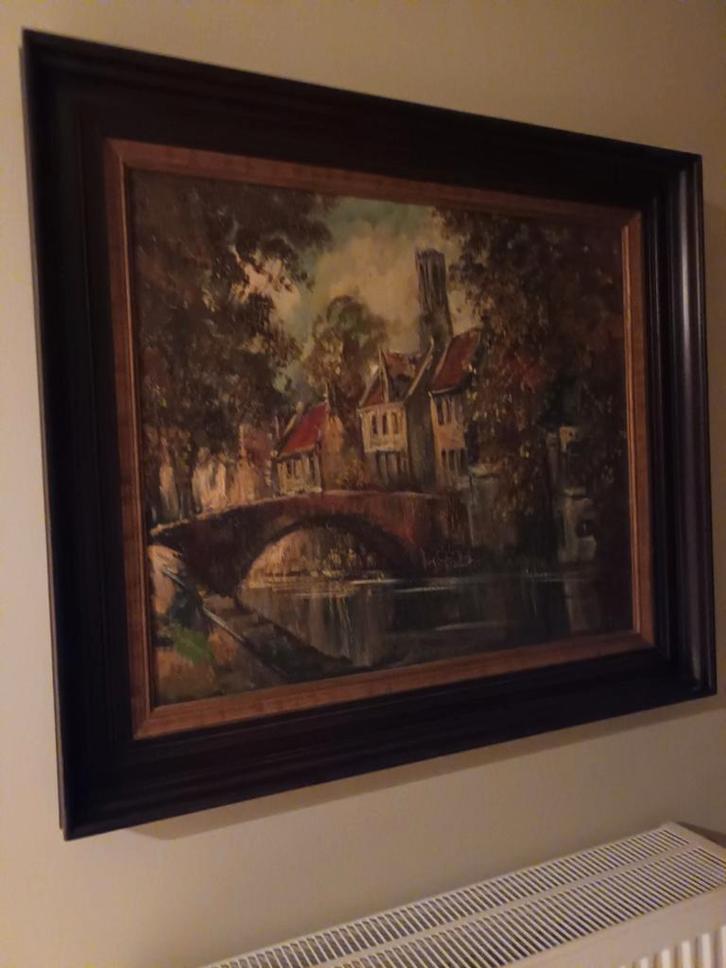 Mooie schilderij Minnewater Van Brugge, Antiek en Kunst, Kunst | Schilderijen | Klassiek, Ophalen