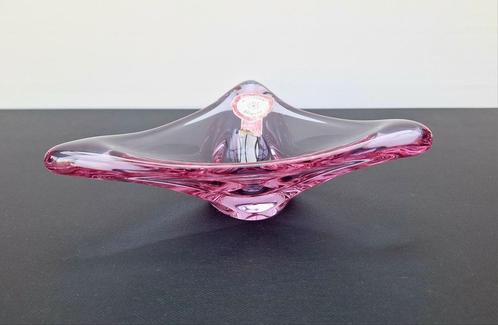 Roze kristallen vide-poche/schaal Val Saint Lambert, Antiek en Kunst, Antiek | Glaswerk en Kristal, Ophalen of Verzenden