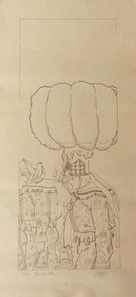 Gravure Gilles, Antiek en Kunst, Kunst | Etsen en Gravures, Ophalen of Verzenden