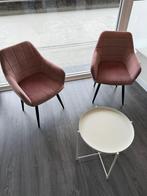 Set: 2 roze velvet stoelen met GLADOM salontafel, Twee, Zo goed als nieuw, Ophalen, Overige kleuren