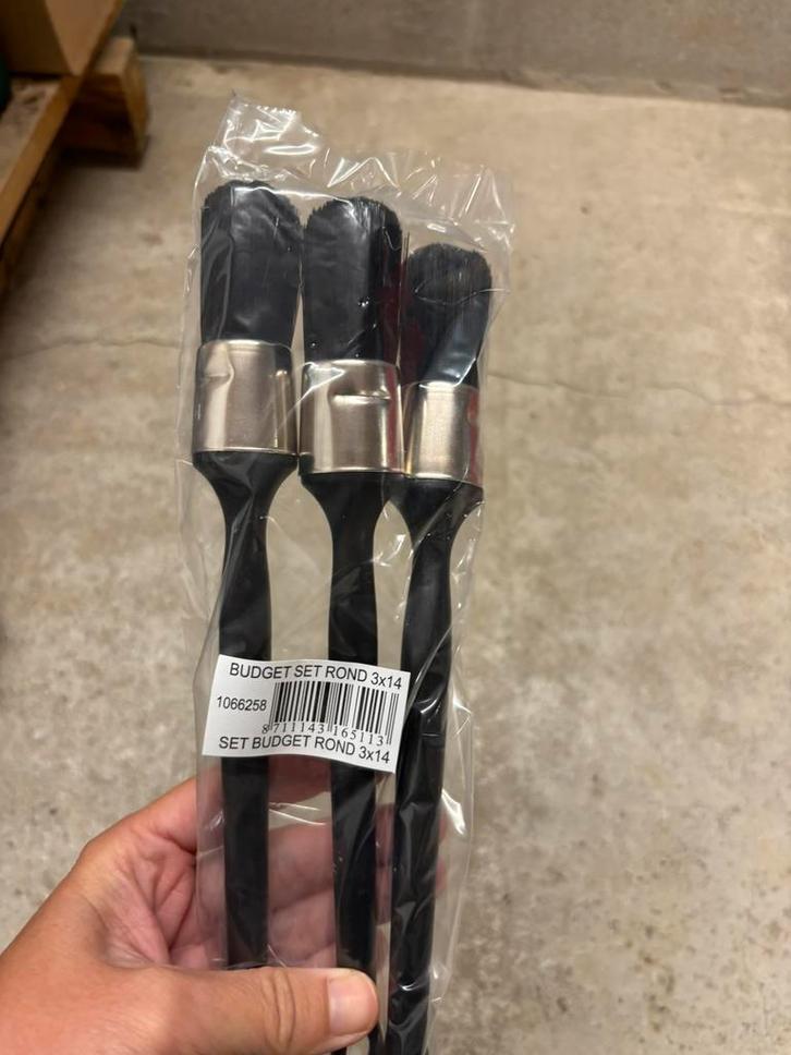 Set van 3 ronde borstels, Hobby en Vrije tijd, Knutselen, Nieuw, Materiaal, Ophalen of Verzenden