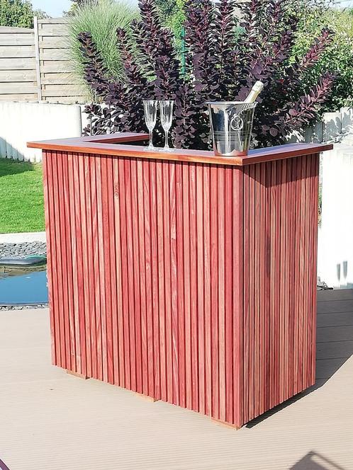 Bar de jardin en bois exotique, Jardin & Terrasse, Accessoires mobilier de jardin, Comme neuf, Enlèvement