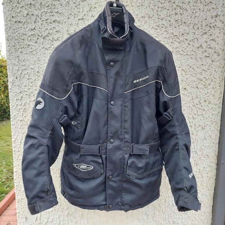 BERING WATERDICHTE XL POLYESTER MOTORJAS + BESCHERMINGEN, Motoren, Kleding | Motorkleding, Jas | textiel, Heren, Tweedehands, Ophalen of Verzenden