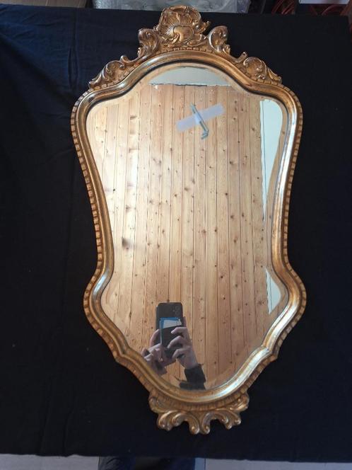 Antieke barokstijl wandspiegel – goudkleurige lijst, Antiek en Kunst, Antiek | Spiegels, Minder dan 50 cm, Minder dan 100 cm, Overige vormen