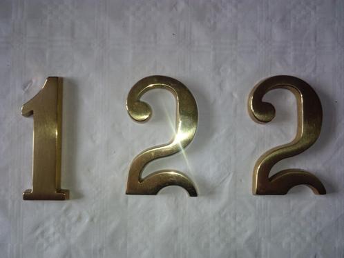 Huisnummer 1+2+2 Massief Koper [Nieuw], Huis en Inrichting, Deurbellen, Nieuw, Ophalen of Verzenden