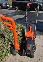 Grasmaaier + grastrimmer Black and Decker, Tuin en Terras, Grasmaaiers, Ophalen, Elektrische grasmaaier, Zo goed als nieuw, Opvangbak