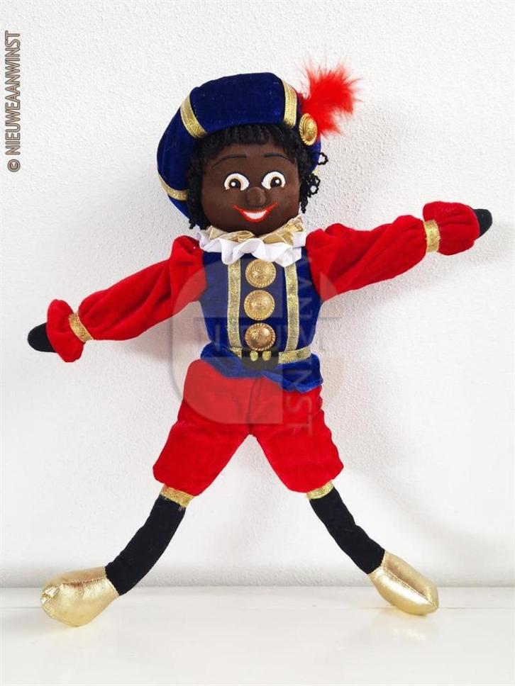 Authentieke Etos etalage zwarte Piet pop - 45cm, blauw/rood, Diversen, Sinterklaas, Verzenden