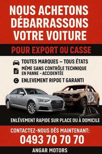 Verkoop uw auto/wij kopen export/autokerkhof beschikbaar voor biedingen