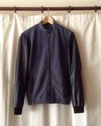 Herenjas van stof en kunstleer nieuw L, Kleding | Heren, Maat 52/54 (L), Zwart, Nieuw, Ophalen of Verzenden