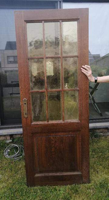 Eiken deur - gratis af te halen, Doe-het-zelf en Bouw, Deuren en Vliegenramen, Ophalen, Gebruikt, Minder dan 80 cm, Binnendeur