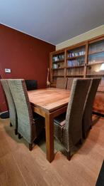 Tafel met 6 stoelen, Huis en Inrichting, Tafels | Eettafels, Ophalen, Gebruikt, Teakhout