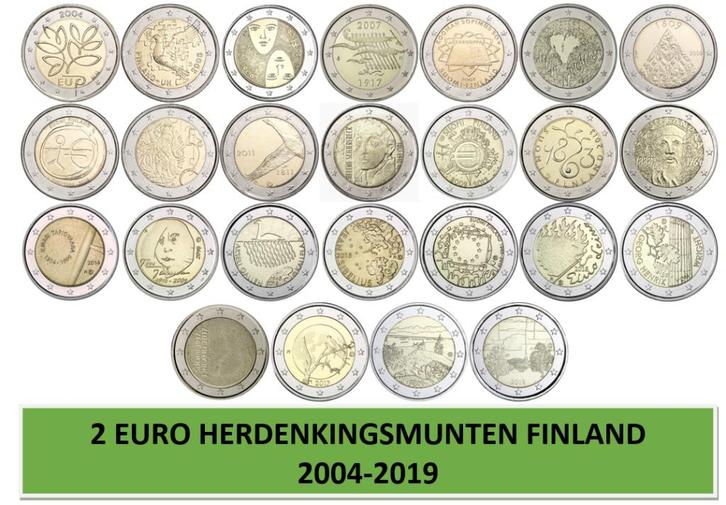 2 euro herdenkingsmunten Finland 2004-2019, Postzegels en Munten, Munten | Europa | Euromunten, 2 euro, Finland, Ophalen of Verzenden
