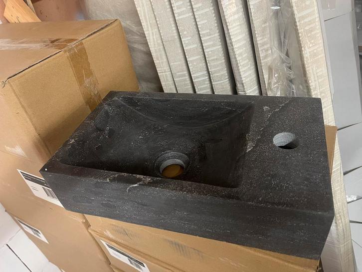 Blue stone SANIBELL Hardsteen rechts Fontein met kraangat, Doe-het-zelf en Bouw, Sanitair, Nieuw, Wastafel, Steen, Ophalen
