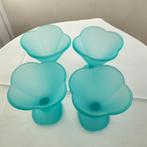 Set van 4 ijscoupes licht blauw, Ophalen, Zo goed als nieuw, Blauw, Bak of Kom