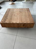 Massief houten salontafel, Huis en Inrichting, Ophalen, Gebruikt, Vierkant, Minder dan 50 cm