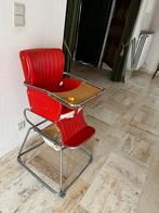 Chaise vintage haut dossier rouge — métal chromé, Ophalen, Zo goed als nieuw, Rood, Metaal