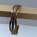 Halfopen armband: rood- en geel koper., Bijoux, Sacs & Beauté, Bagues, Enlèvement ou Envoi, Comme neuf, Rouge