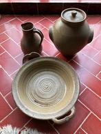 Vintage keramiek (handwerk) fruitschaal, karaf en rumtopf, Antiek en Kunst, Ophalen