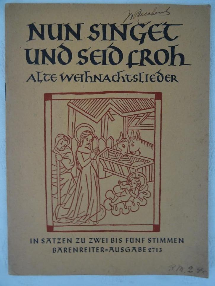 Kerst antiek boekje Duitse kerstliedjes kerstliederen 1950, Diversen, Kerst, Gebruikt, Ophalen of Verzenden